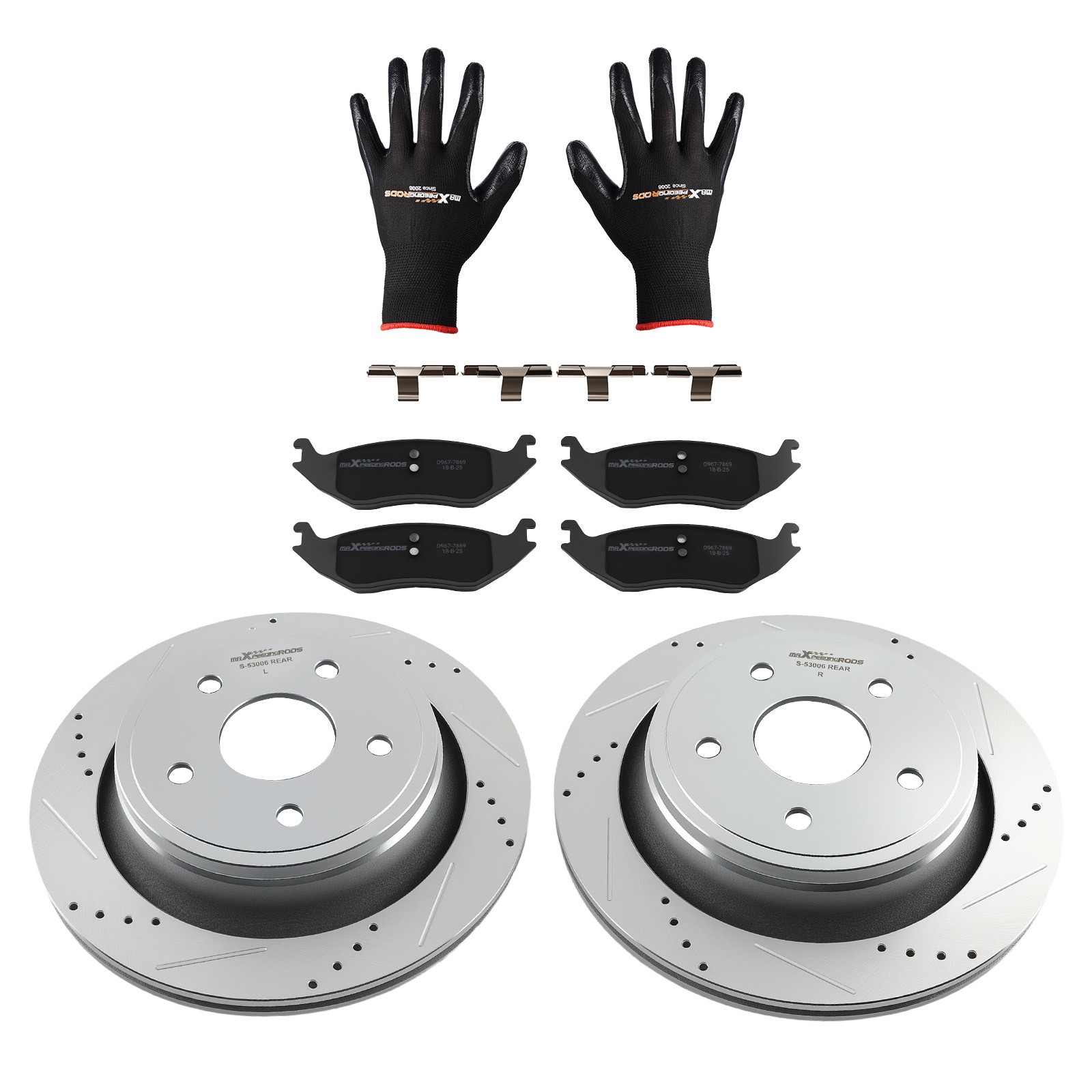 Rear Brake Disc&Ceramic Pads Kit For Chrysler Aspen 2007-09 S53006 P-967 352mm