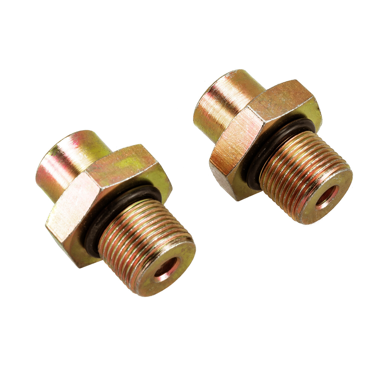 2PCS Transmission Oil Cooler Connector Steel Male 11/16-20UNF Female 1/2-20UNF