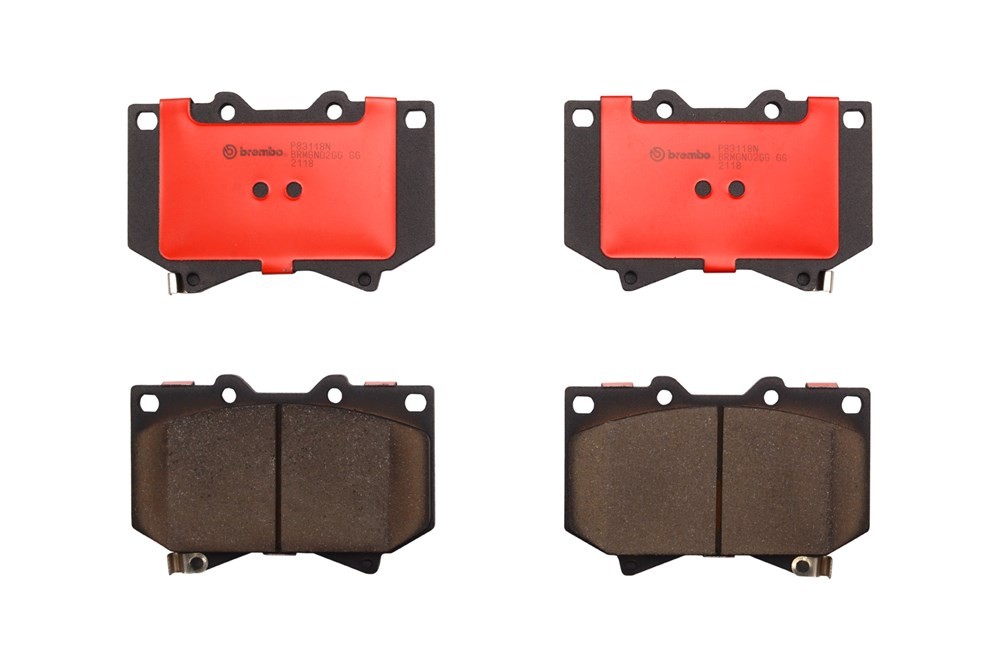 Brembo Front Premium NAO Ceramic Slotted Brake Pad Set for Toyota Tundra Sequoia