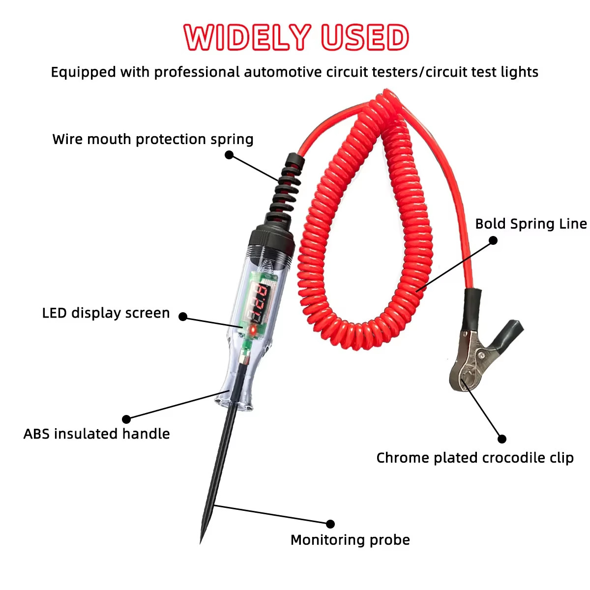 Digital Electric Voltage Circuit Tester Automotive Test Light Car Truck