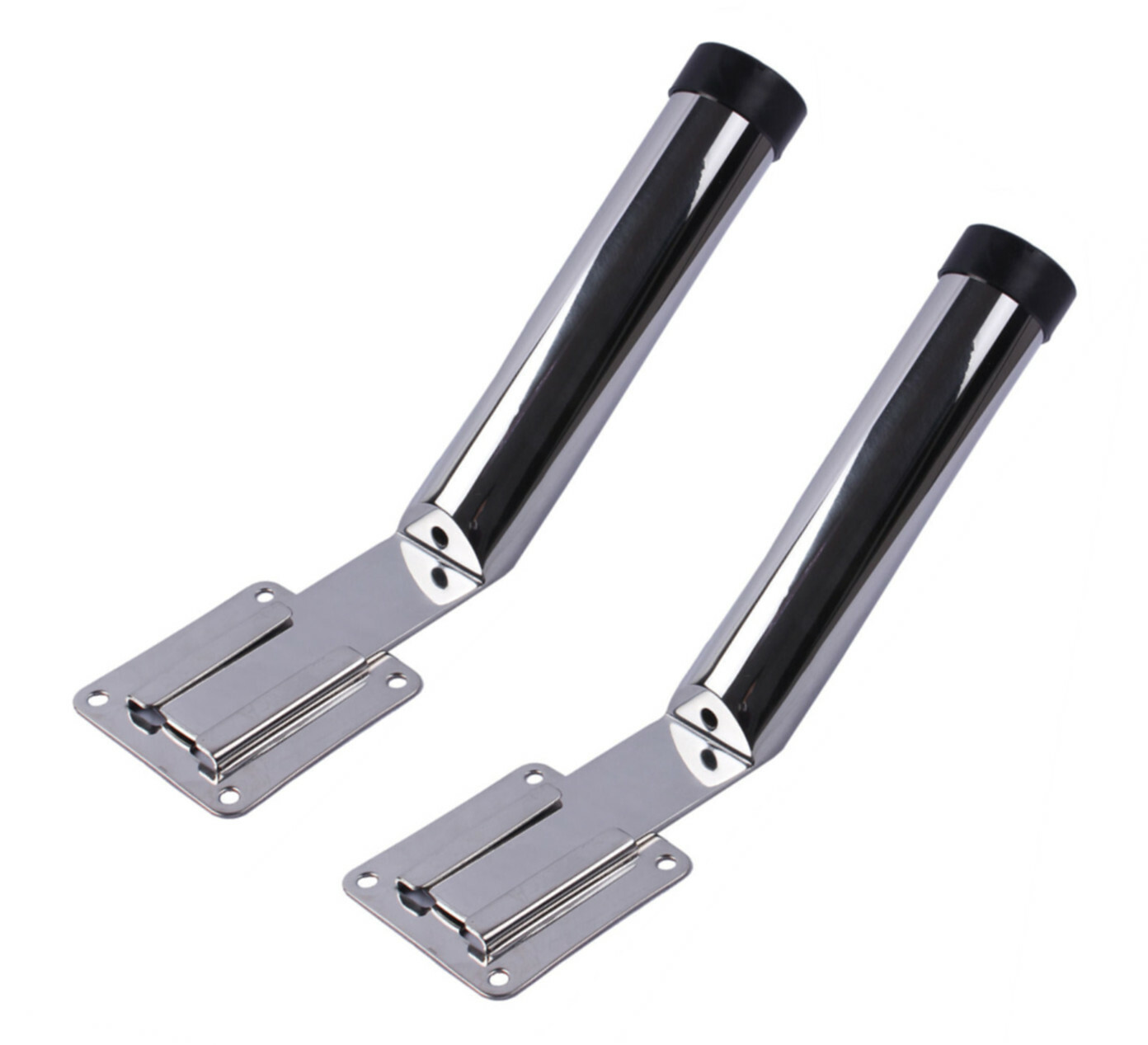 2X Stainless Steel Slide Mount Fishing Rod Holder Marine Removable Boat Rod Pod