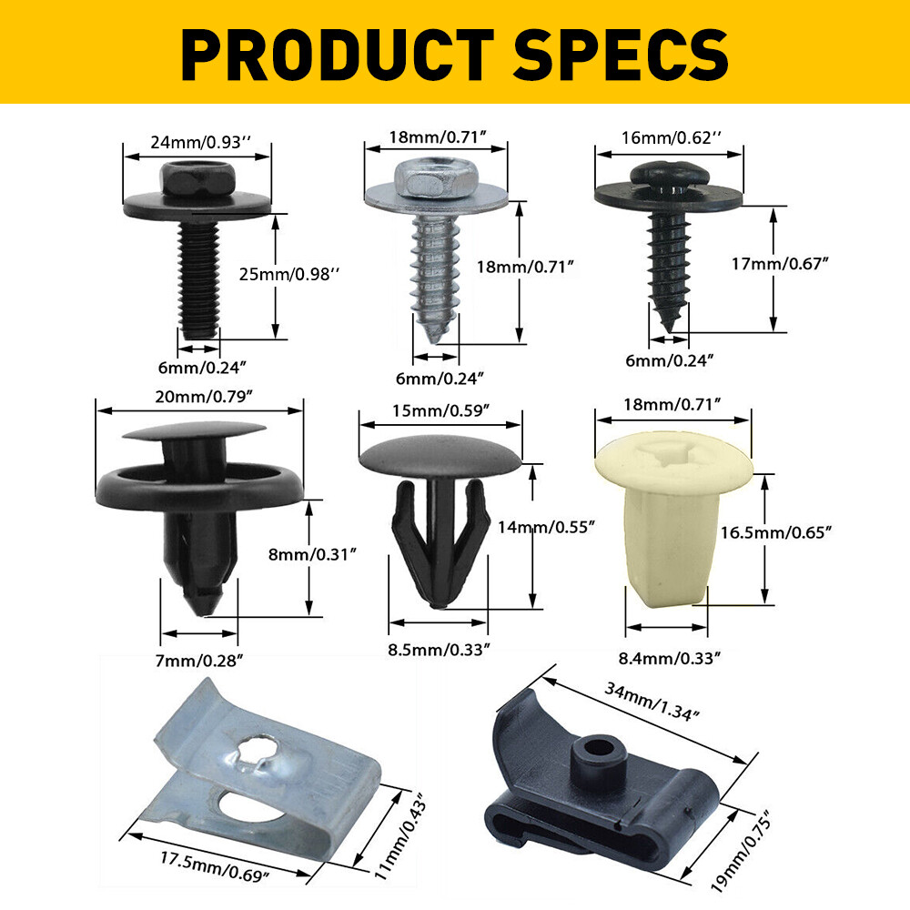 For Lexus Body Bolts & U-nut Clips-M6 Under Engine Cover Splash Shield Guard 50x