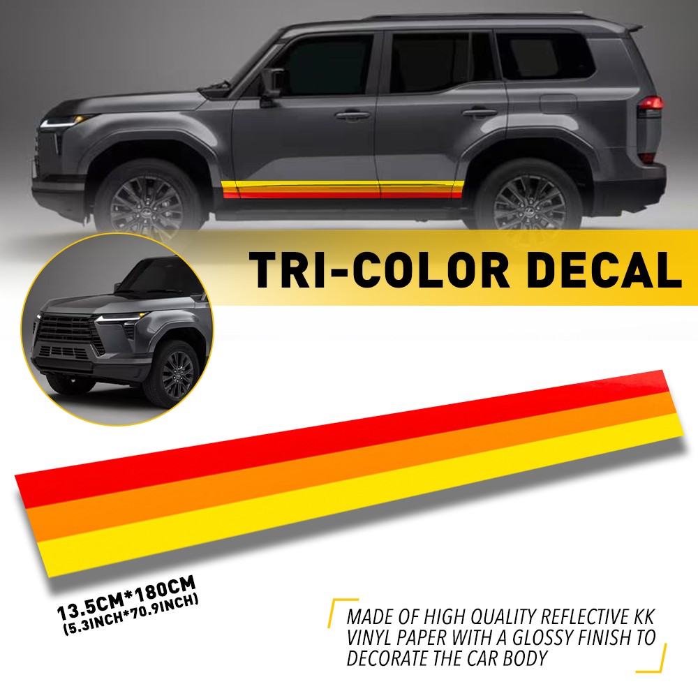 Racing Plaid Side Door Fender Skirt Stripes Decal Sticker Sport Race Car