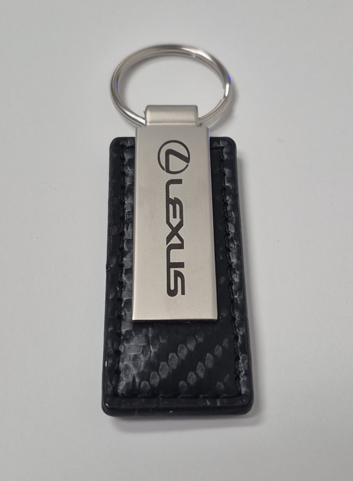 LEXUS CARBON FIBER BLACK LEATHER KEY CHAIN