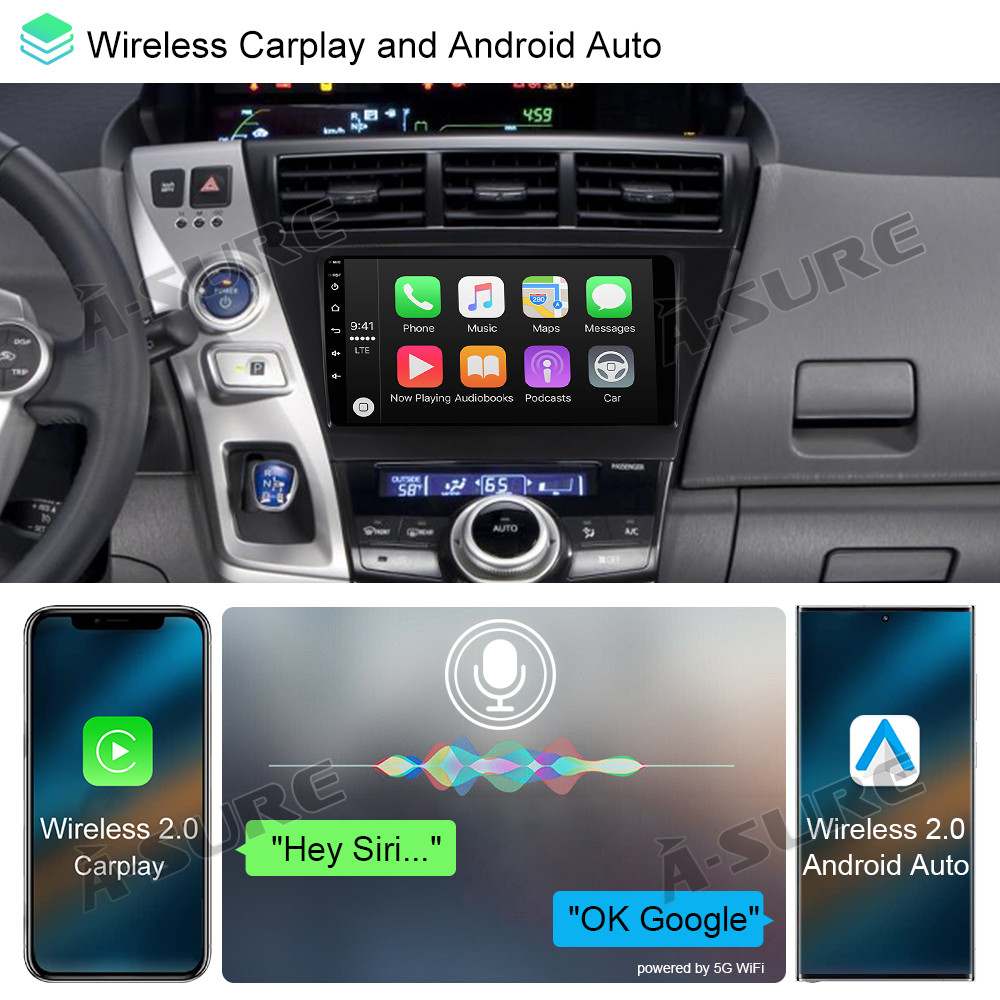 8 Core 6+128GB For Toyota Prius V 2012-2017 Radio Stereo GPS Carplay Android 14