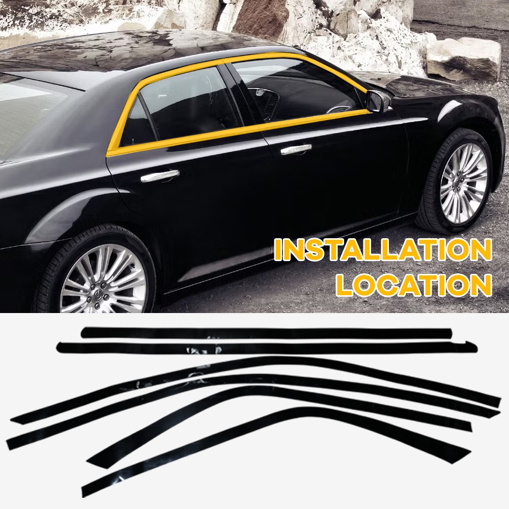 For Chrysler 300 2011-2023 Accessories Glossy Black Delete Blackout Window Trim