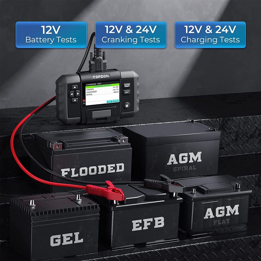 TOPDON BT600 12V 24V TOPDON 2026 Newest Digital Battery Tester Printer