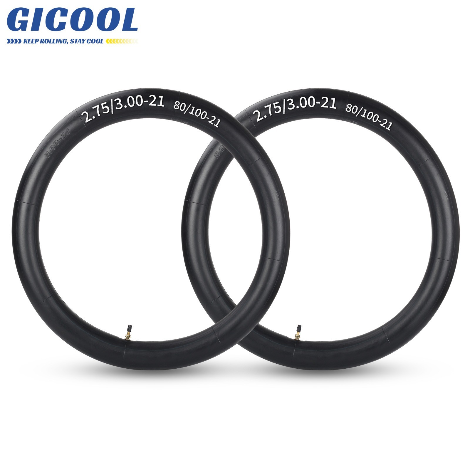 2Pk 2.75/3.00-21” (80/100-21) Motorcycle Inner Tube for Dirt Bike, Pit Bike