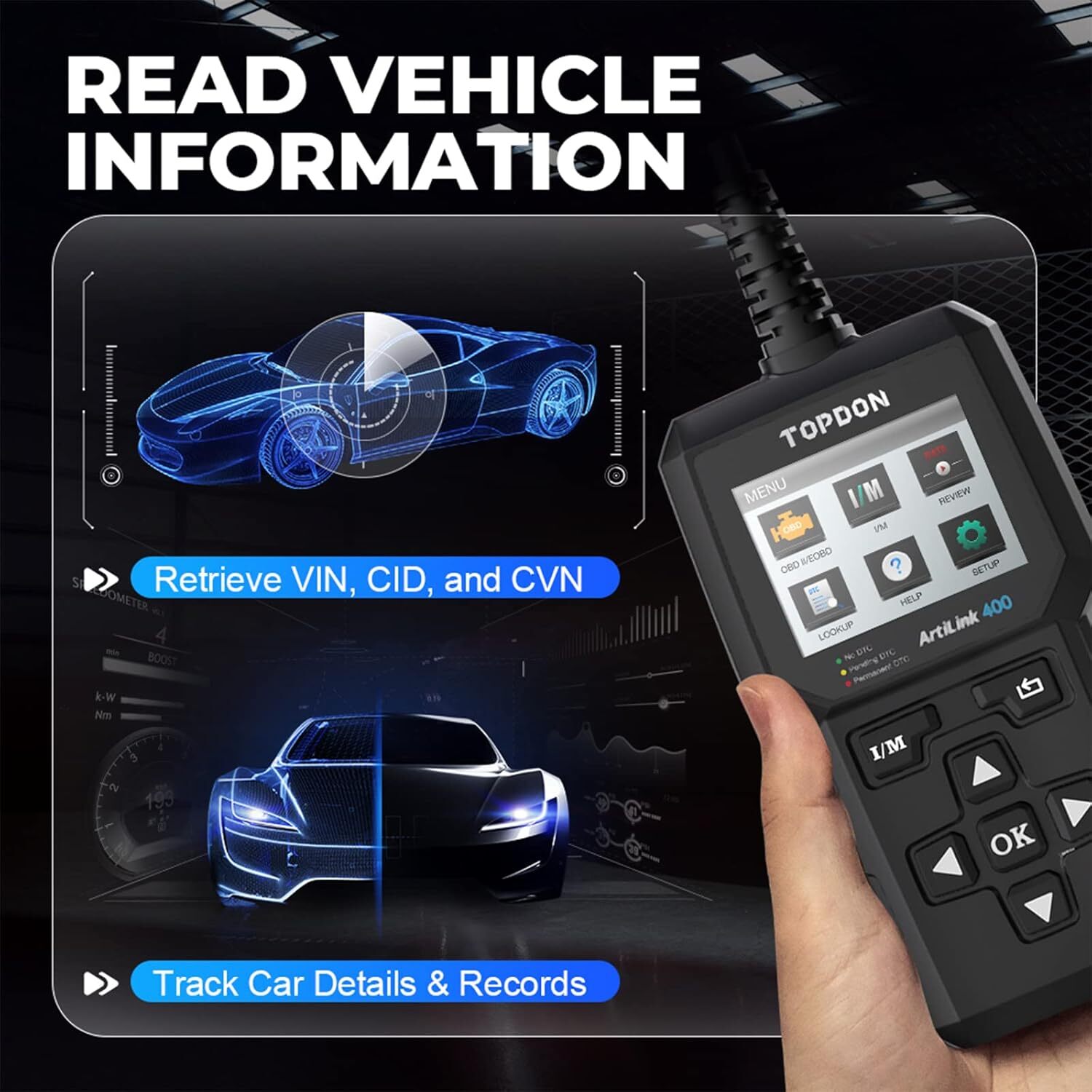 TOPDON AL400 OBD2 Scanner Code Reader OBD II Check Engine Car Diagnostic Tool