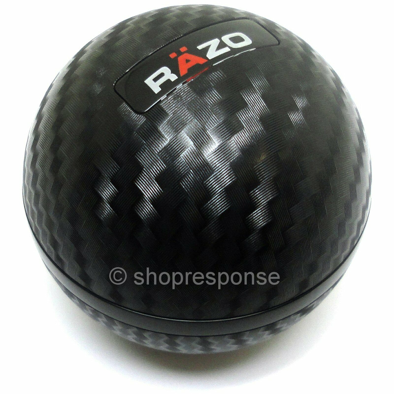 RAZO RA136 Carbon Fiber Look Shift Knob Round/Ball Type 240g Heavy Weighted JDM