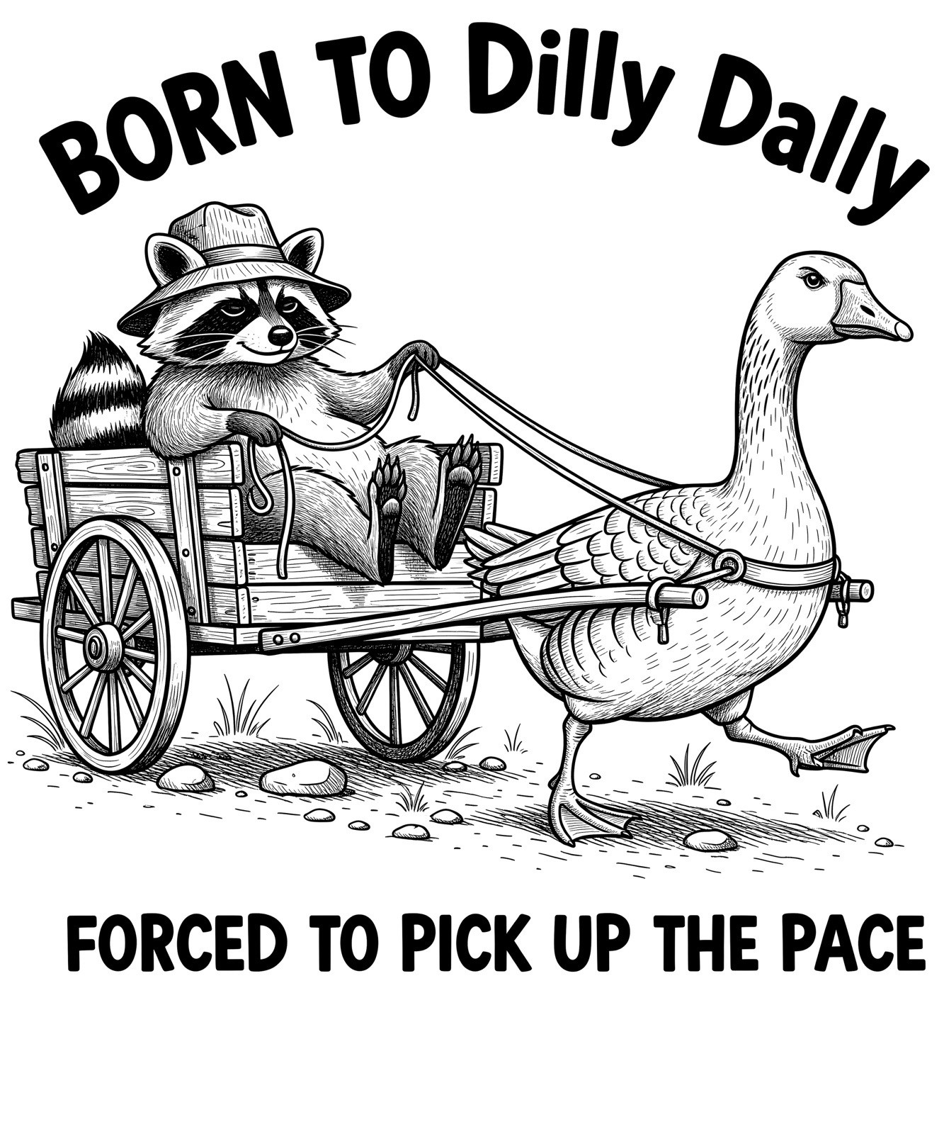 Funny Animals Phone Sticker (2 Inch) Western Born To Dilly Dally Relax