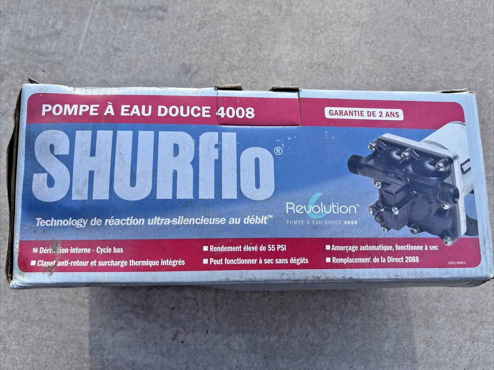 Shurflo RV, 12 Volt, Fresh Water Pump, 7.5 AMPS, 55 PSI, 3.0 GPM