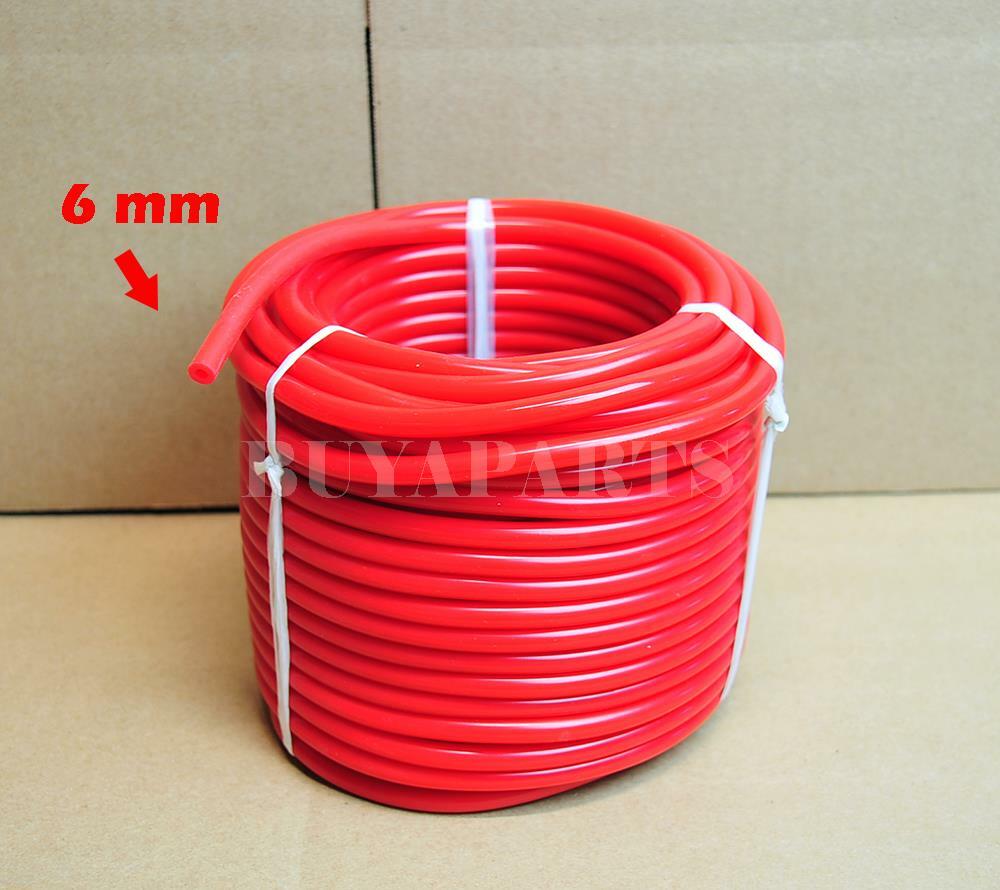 6MM/0.24″ RED SILICONE TURBO/INTAKE/BOV/AIR/FUEL VACUUM HOSE/LINE 50 FEET 50FT