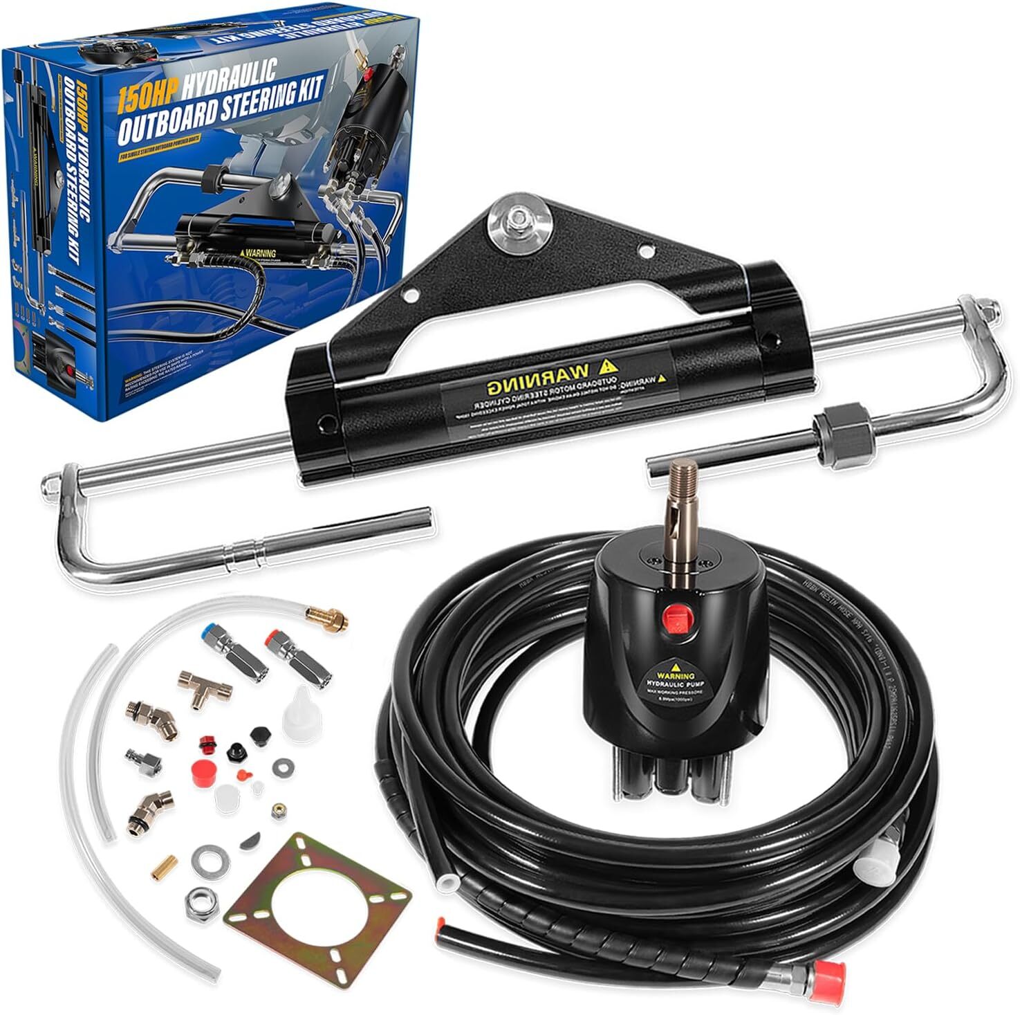 HC4645H HK4200A-3 150HP Hydraulic Outboard Steering System Kit Teleflex Marine