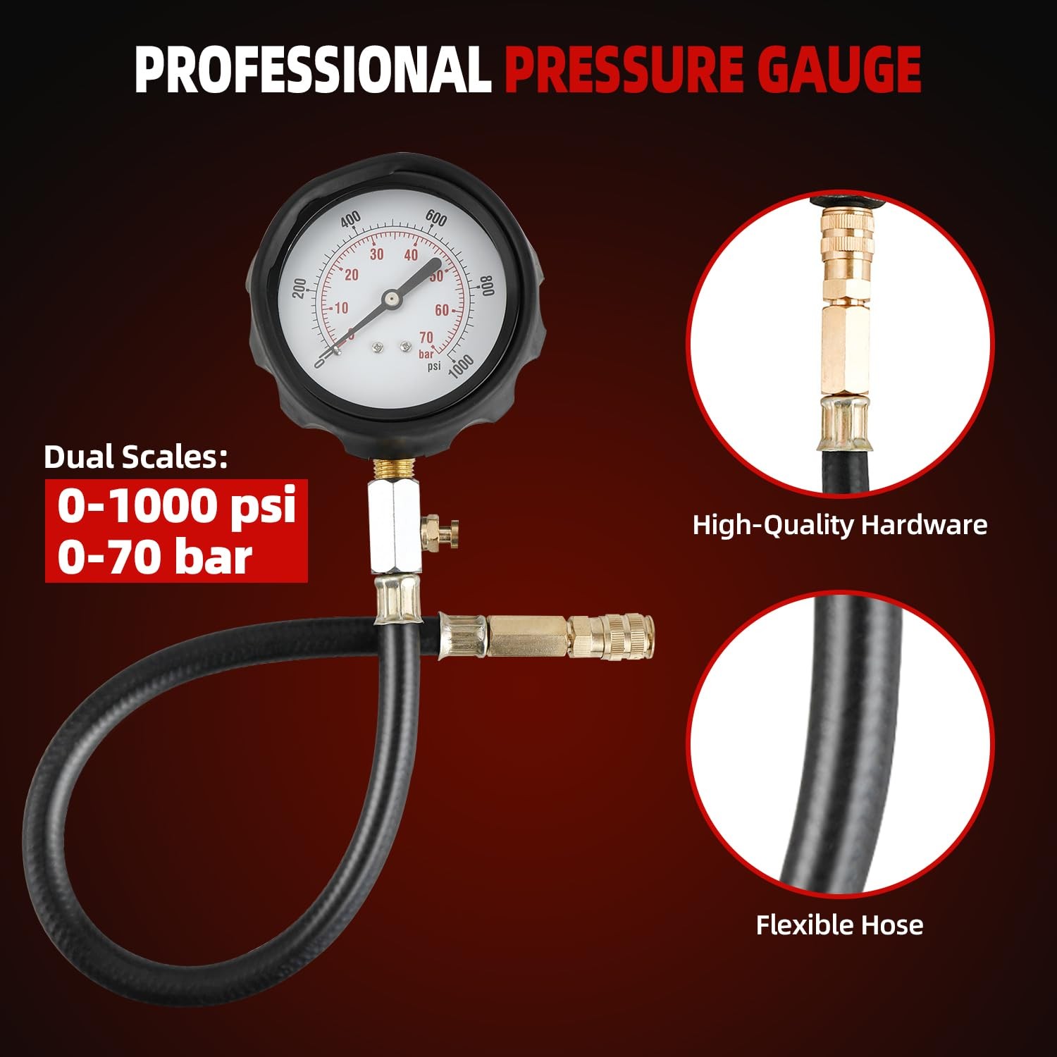 Diesel Engine Cylinder Compression Tester Pressure Test Tool Kit Direct Indirect