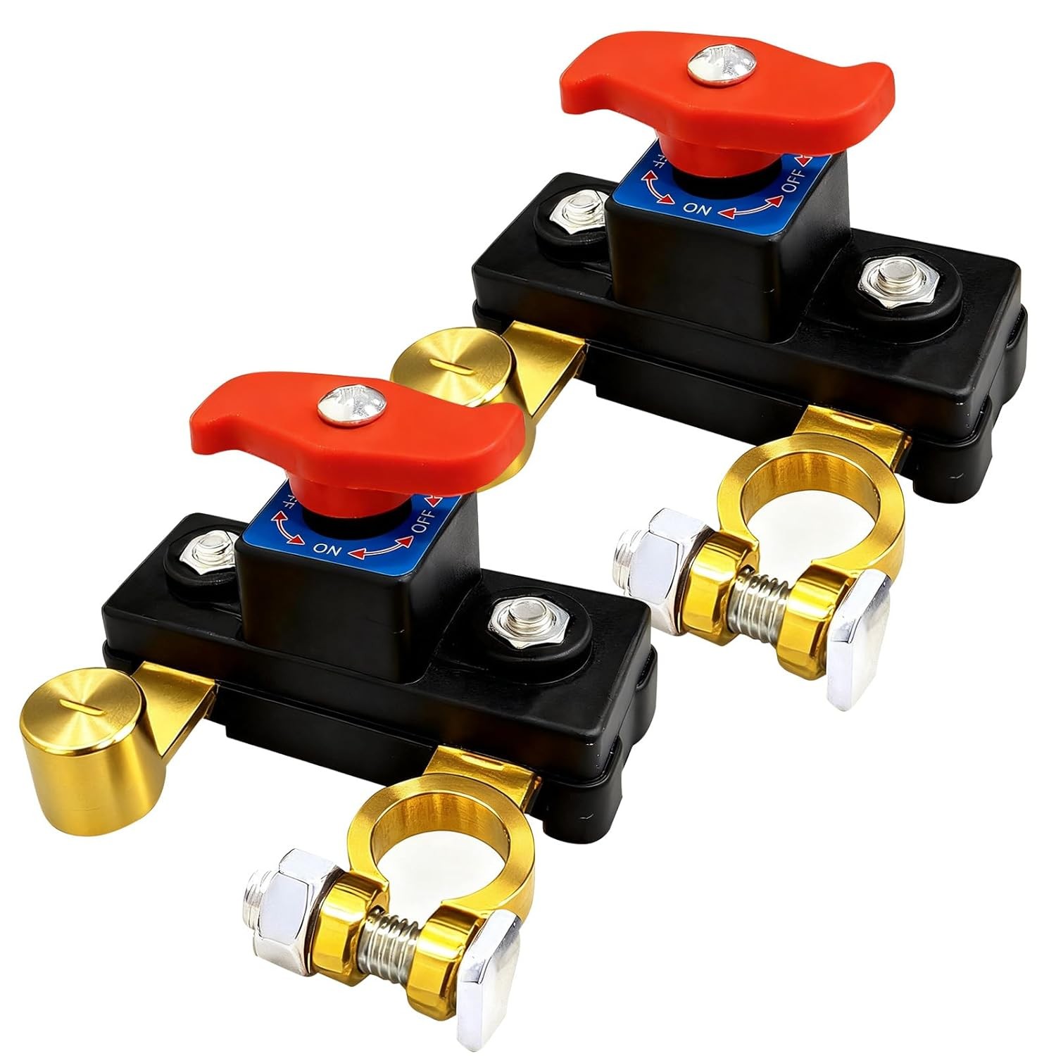 2Pcs Universal Battery Disconnect Switch 12V / 24V Cut Off Isolator for Cars RV