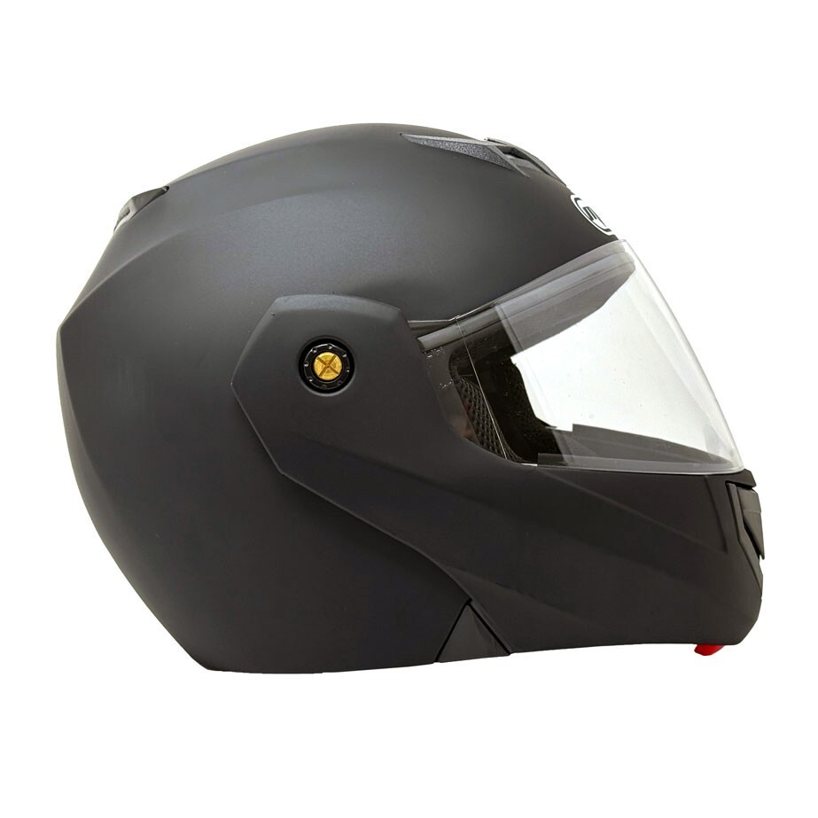 MMG Adult Modular Full Face Motorcycle Helmet Flip-Up Visor DOT Matte Black (L)