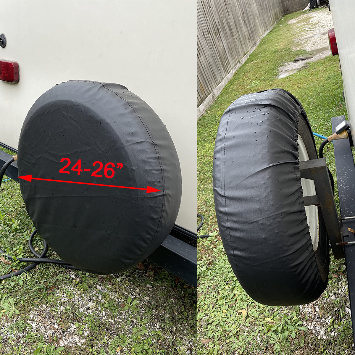 Spare Tire Cover 24″ 25″ 26″ Boat Trailer RV SUV Wheel For 215/70R15 205/75R14