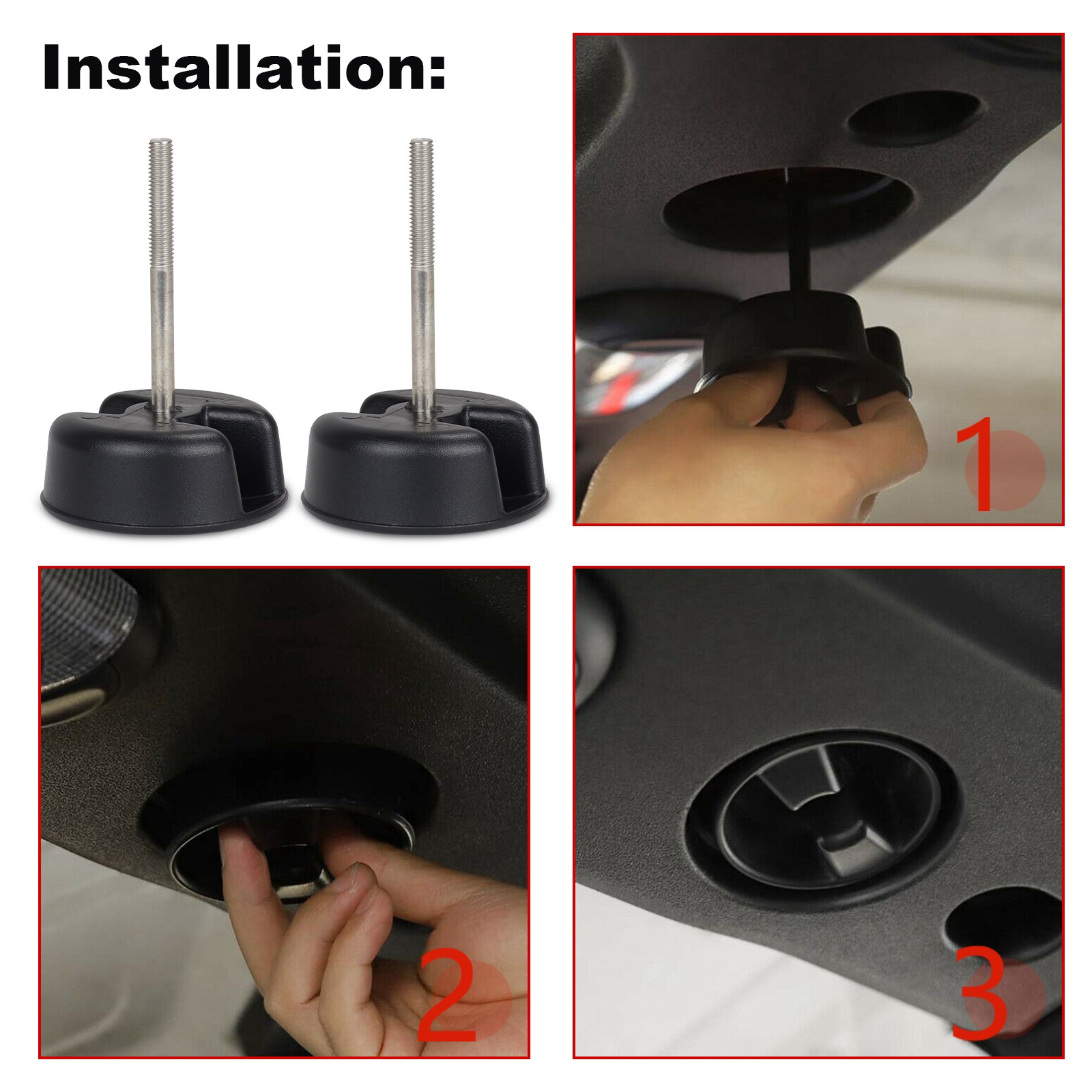For 2007-19 Jeep Wrangler JK 2X Black Hardtop Top Hard Panel Mounting Screw Knob