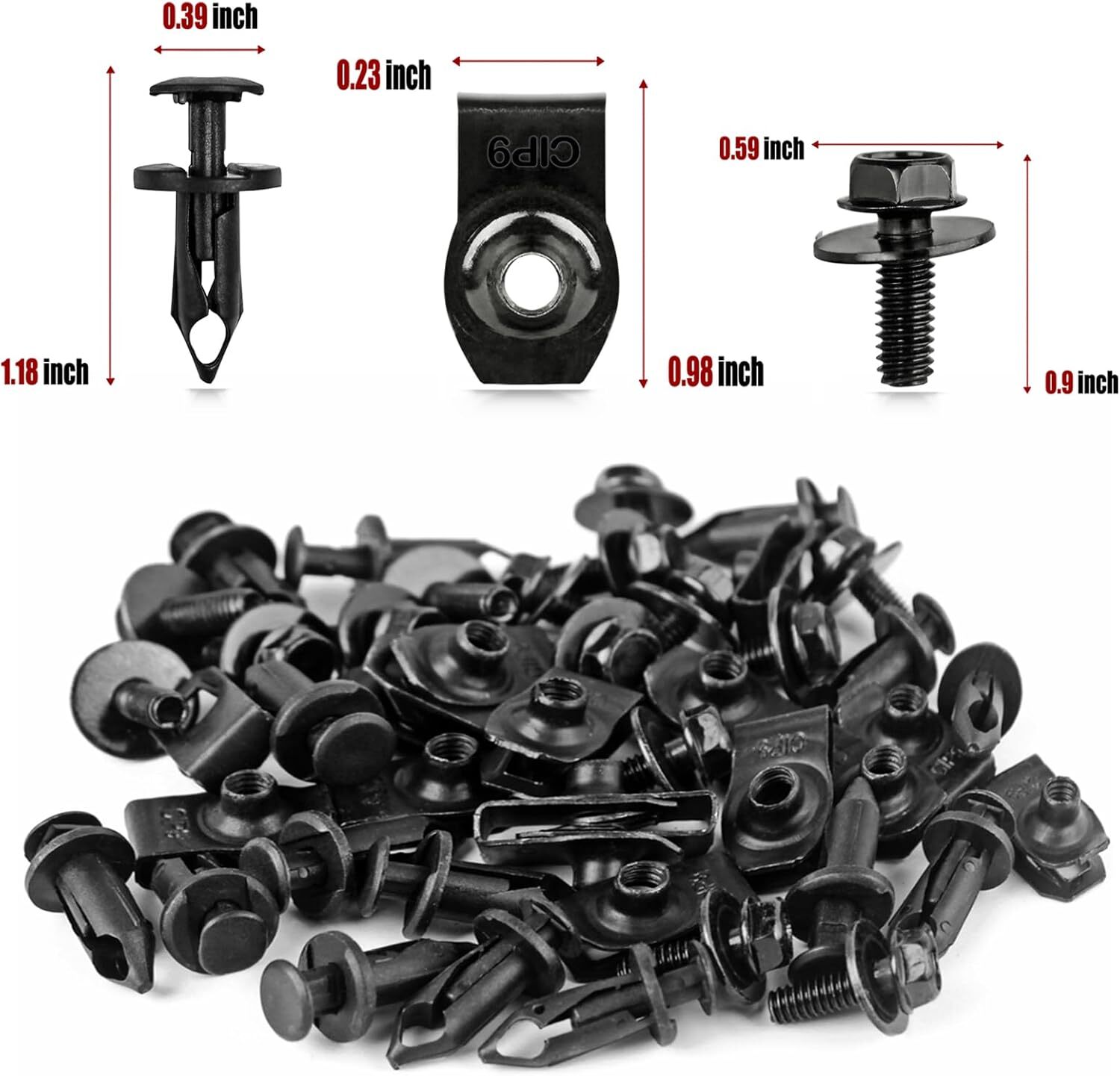45PCS Universal Style Engine Under Cover Splash Shield Guard Body Bolts Bumper.