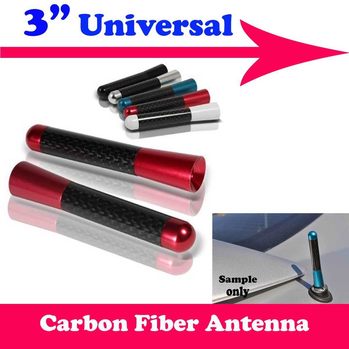 3″ Stubby Carbon Fiber Aluminum Short Antenna Red Screws For Ford