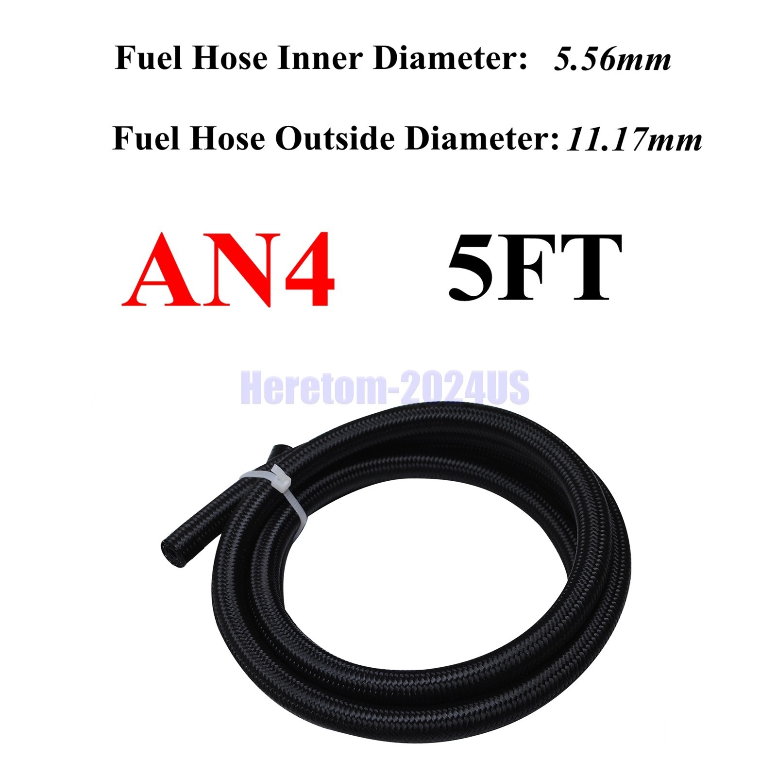 4AN 6AN 8AN 10AN 12AN Fuel Line Kit Nylon Braided Hose Pipe CPE 10/20/30FT Black