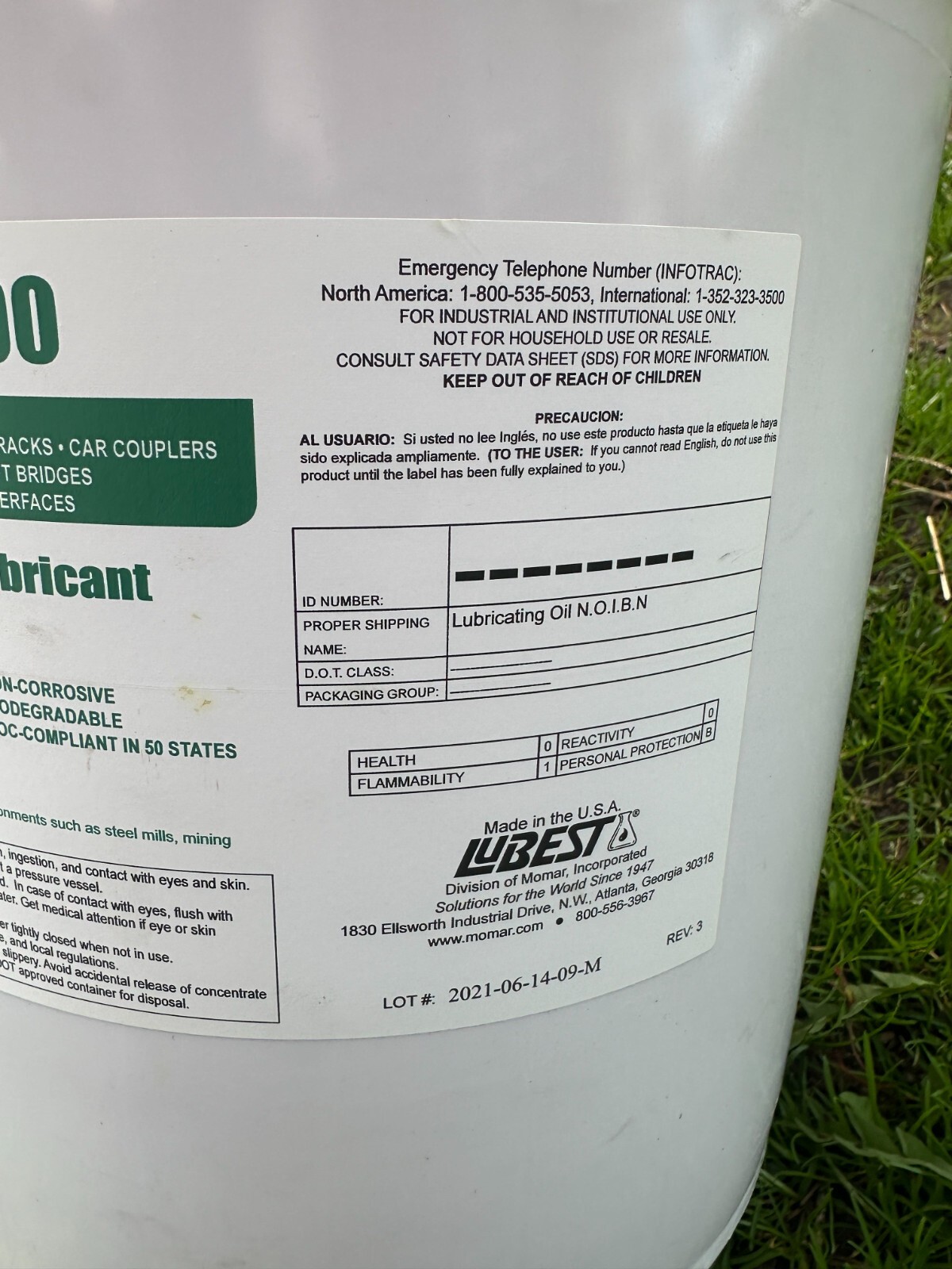 Lubest RCL ISO 100 Full Synthetic Railroad Curve Lubricant Non-Corrosive New