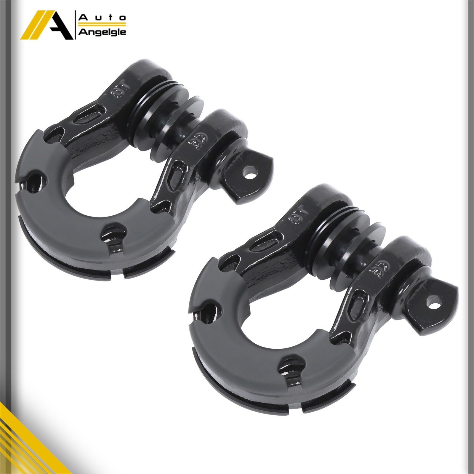 70000lb Capacity 3/4″ D-Shackles Black (2PCS) Includes Pin And Washer Set New