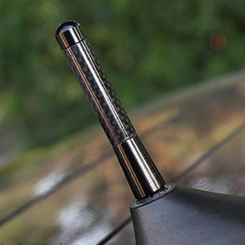 3Inches Car Antenna Carbon Fiber Radio FM AM Antena Black Kit x2 W/Screws US New