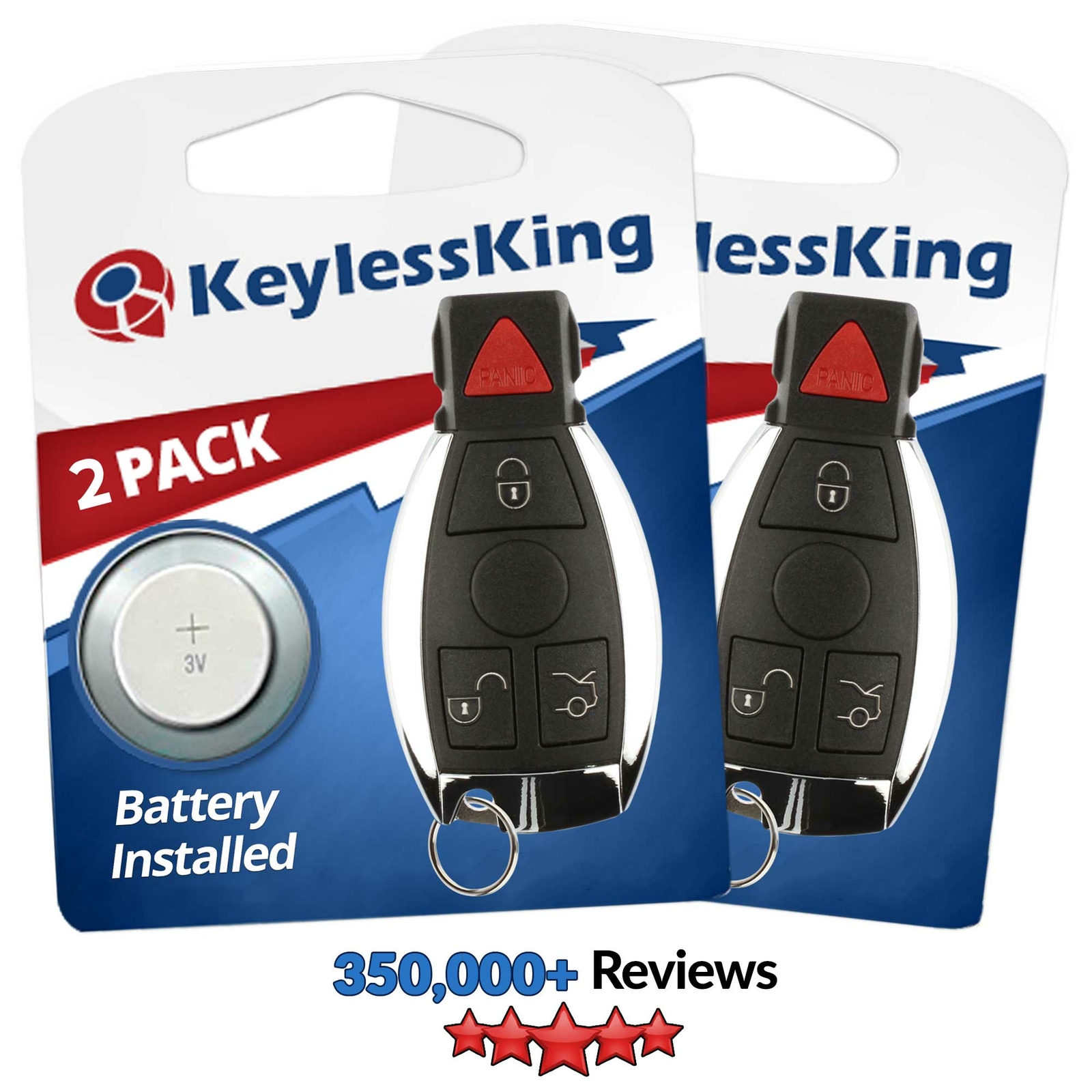 2 Replacement for Mercedes-Benz IYZ3317 Keyless Entry Remote Car Key Fob Control
