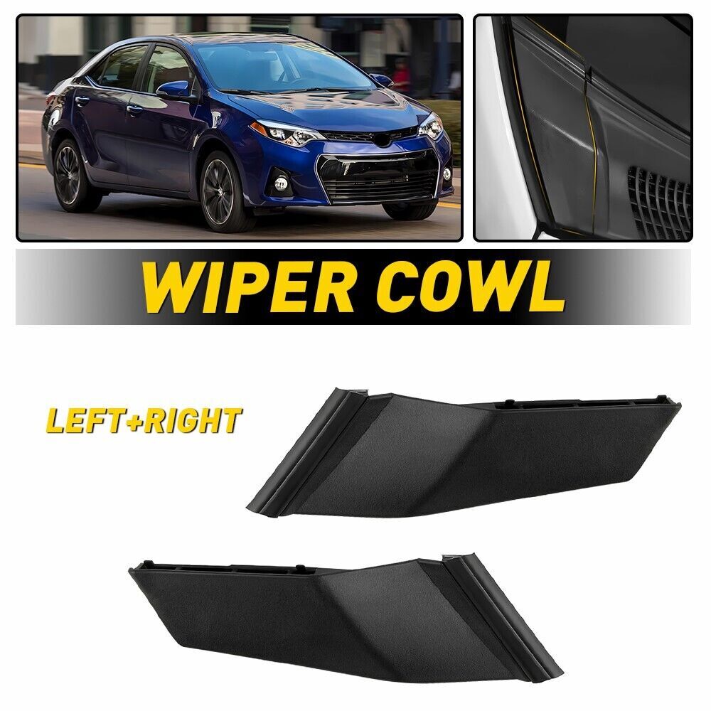 For Toyota Corolla 2014-2019 Front Wiper Side Cowl Extension Cover Trim Set of 2