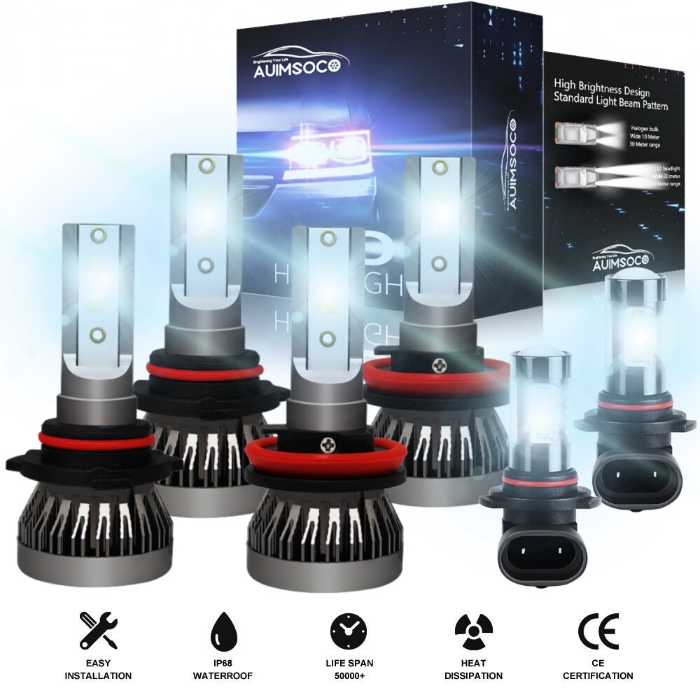 For 2015-2021 2022 2023 Ford F150 F 150 LED Headlight Hi/Lo Beam Fog Light Bulbs