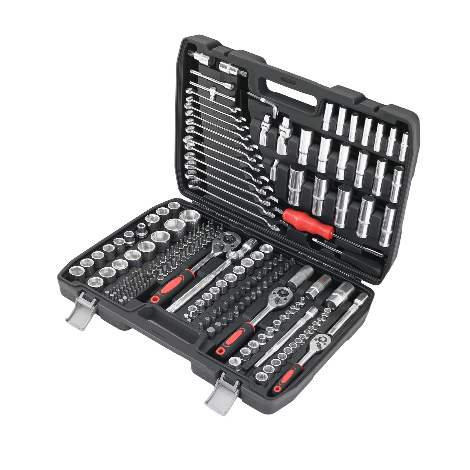 216PCS Ratchet Socket Wrench Set Tool Kit 1/4 3/8 1/2 DR w/Storage