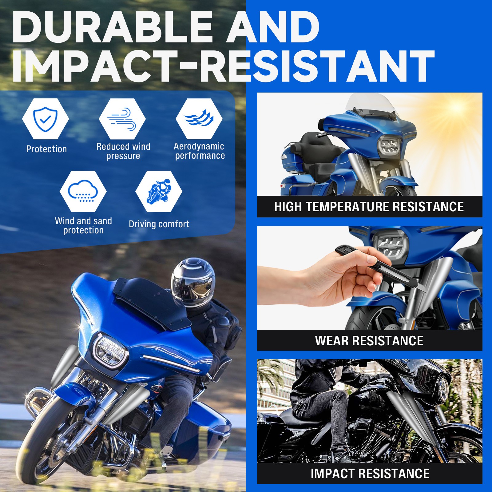 Front Fork Mount Wind Deflectors For Harley Heritage Softail Classic 1995-2023