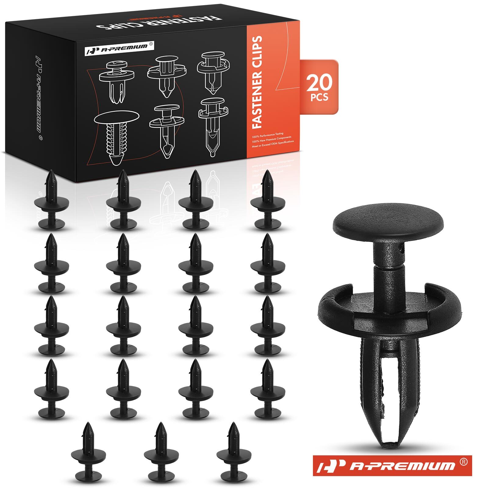 A-Premium 20Pcs 6mm Nylon Bumper Fender Retainer Clips Push-Type for Chevrolet