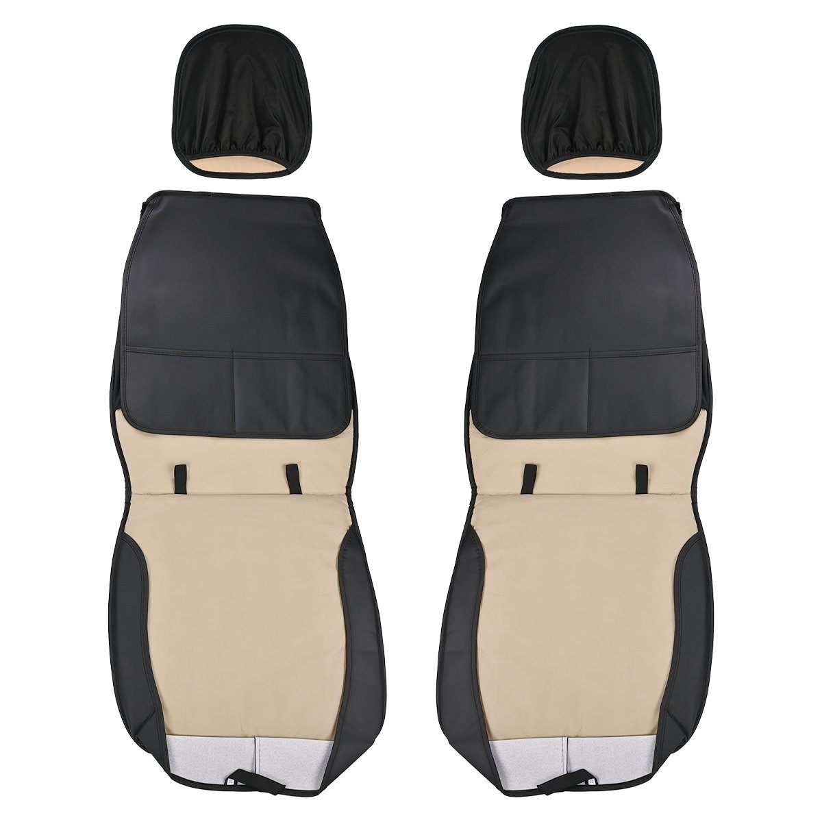 2-Seats Car Seat Covers PU Leather Front Cushion Full Set Universal AB