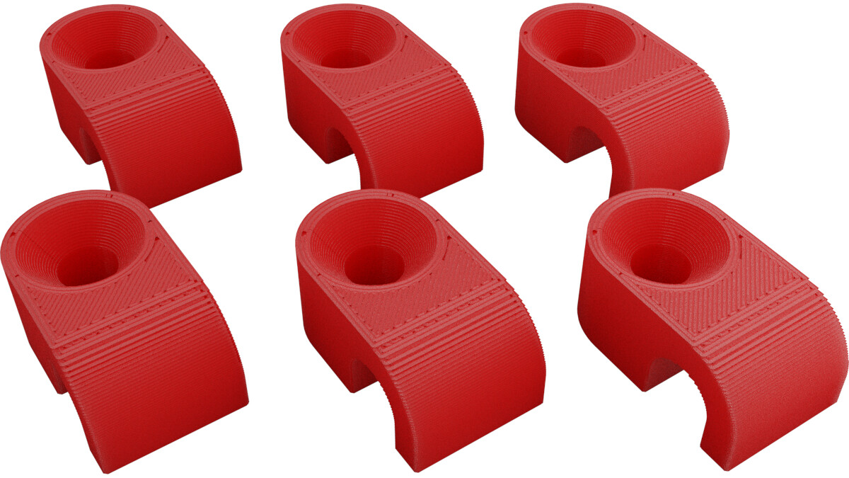 1/4″ (0.250″) / 6.35mm Red Nylon Line Clamp – Set of 6 with Hardware