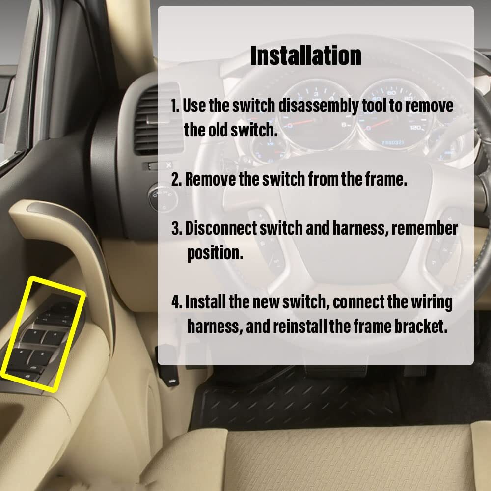Window Switch Control for 2007-2013 Chevrolet Silverado 1500 2500HD 3500HD 3PCS