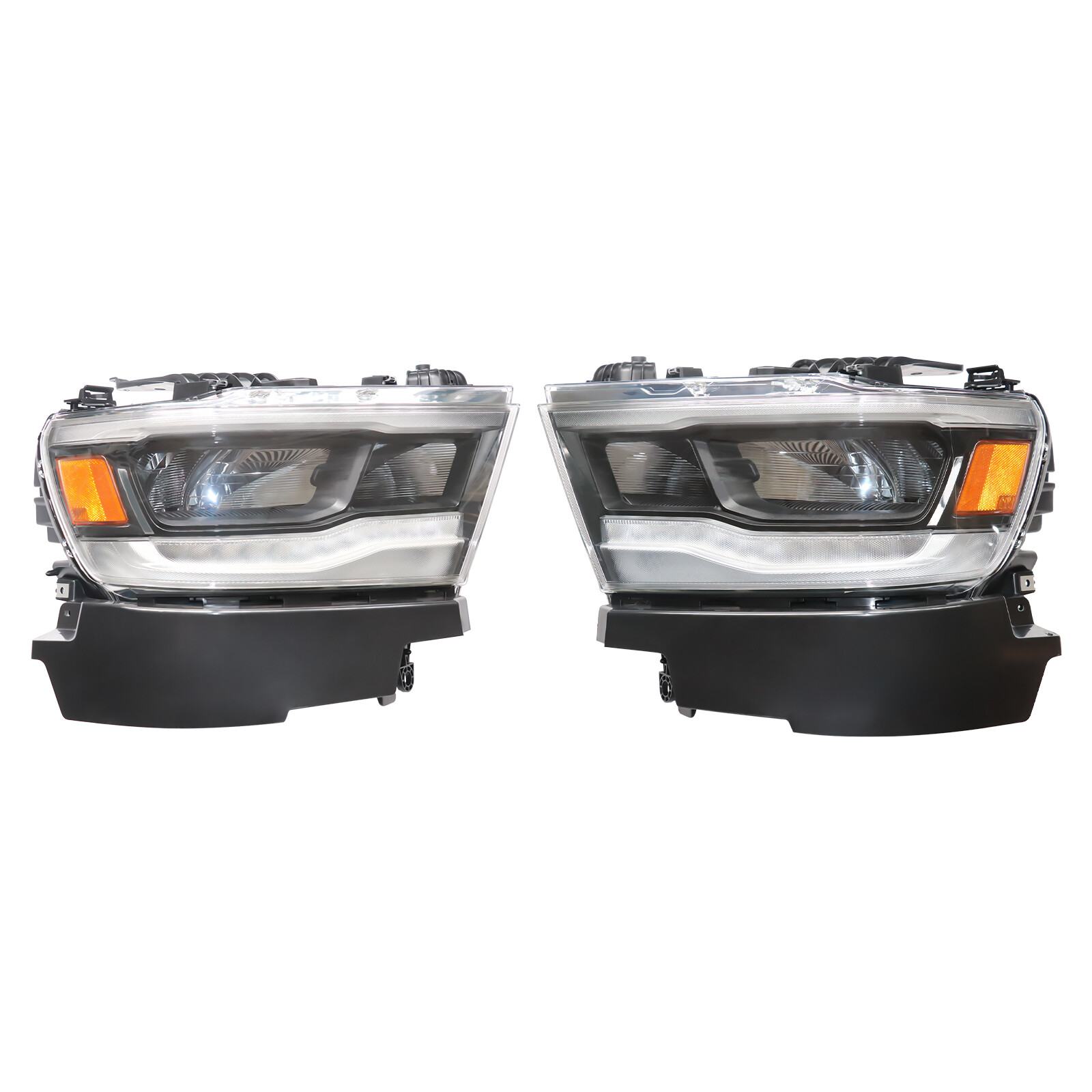 Pair For 2019 2020 2021 Dodge Ram 1500 Full LED Headlights Headlamp W/ DRL RH LH