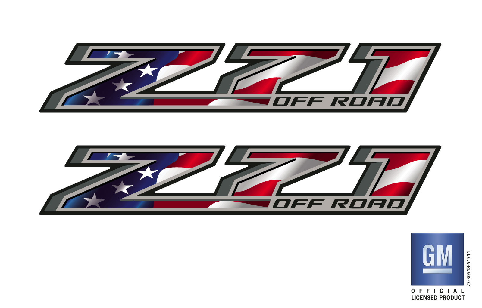 2015 15 Chevy Silverado American Flag Z71 Off Road Bed Side Decal Set of 2
