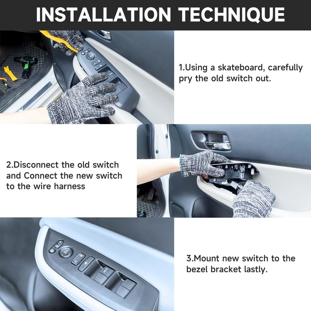 Front Left Driver Side Master Power Window Switch – Compatible for Lincoln Na…