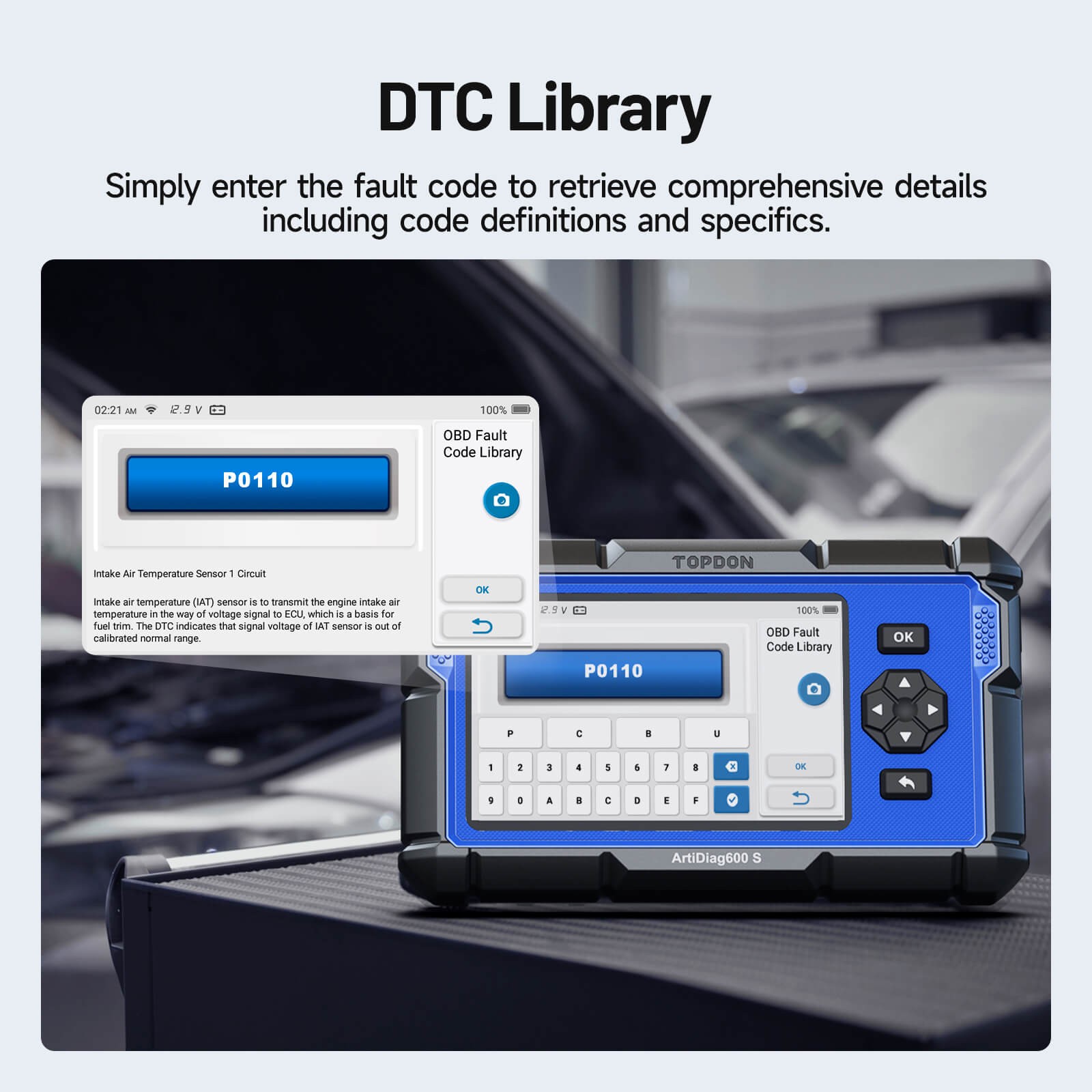 TOPDON AD600S OBD2 Scanner Diagnostic Tool ABS SRS SAS EPB TPMS BMS Reset Tool