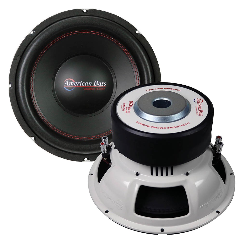 (2) AMERICAN BASS TITAN 12” DUAL 4-OHM CAR AUDIO SUBWOOFERS WOOFER SUBS (1 PAIR)