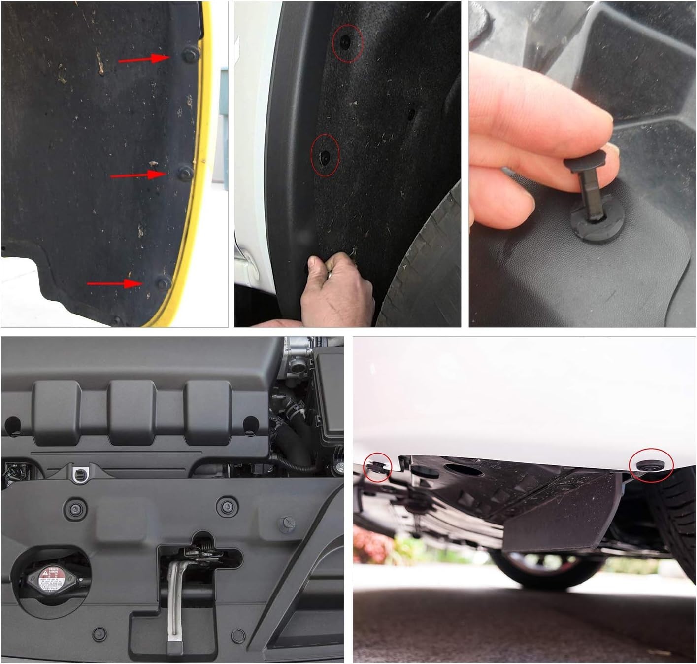 200Pcs Universal Car Push Pin Rivet Clip Bumper Fender Trim Fastener Kit 6 Sizes
