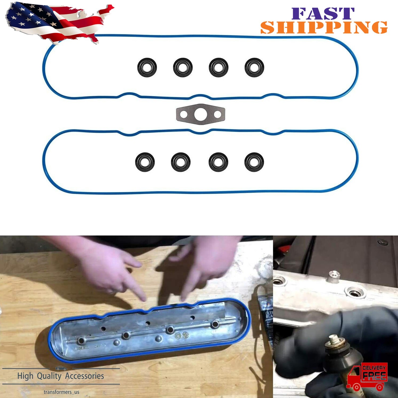 Valve Cover Gasket Set For 4.8L 5.3L 6.0L 6.2L Chevy Silverado, Suburban, Tahoe,