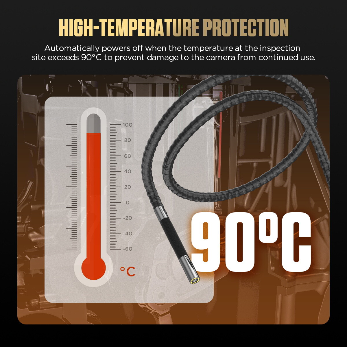 Endoscope Camera 1080P HD 5″ Screen Borescope 2-Way 210° Inspection Camera