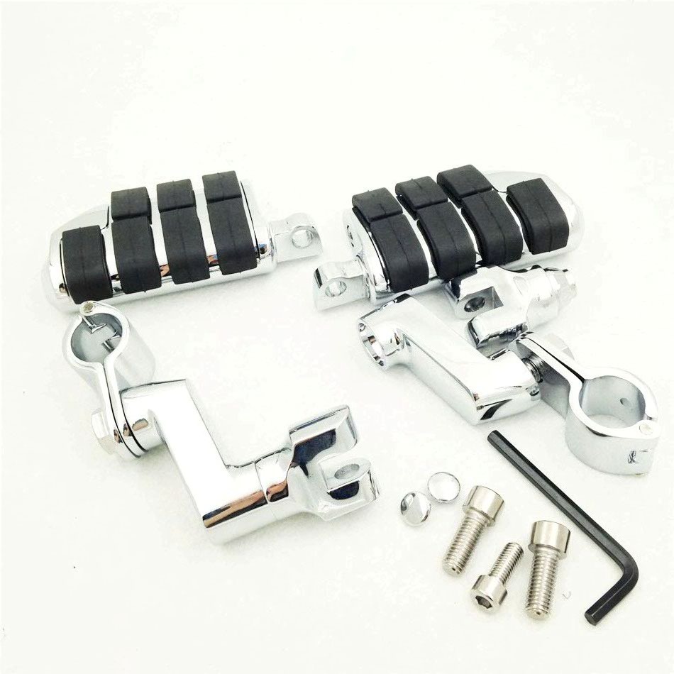 1.25″ Chromed Highway Clamps w/ Large Foot Pegs For YAMAHA V-STAR Roadstar