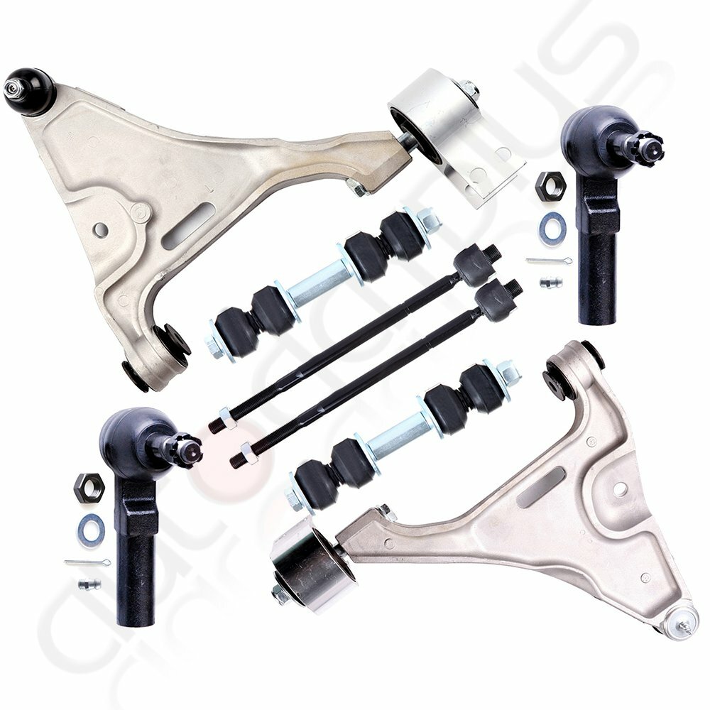 For Buick Lucerne & Cadillac DTS 8PCS Front Control Arms Tie Rod Links Kit