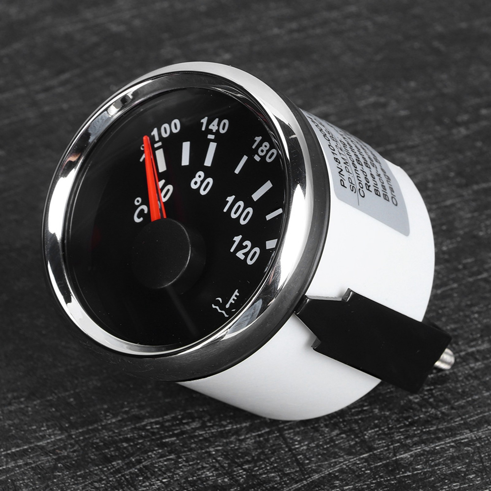 Water Temperature Gauge IP67 Waterproof Temp Meter 40-120 ℃ For Boat