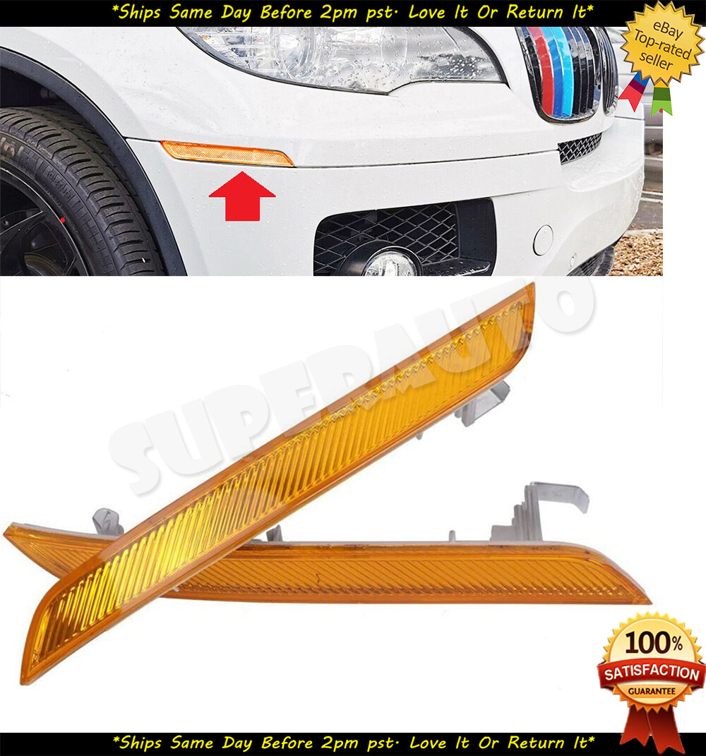 Amber Bumper Side Marker Reflector Lamps For 2010-13 E70 X5M 2008-14 BMW E71 X6